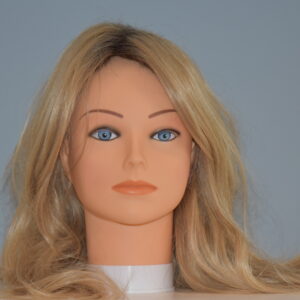 long blonde wig on mannequin head