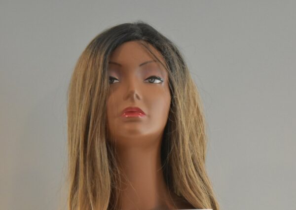 wig on mannequin head long brown hair