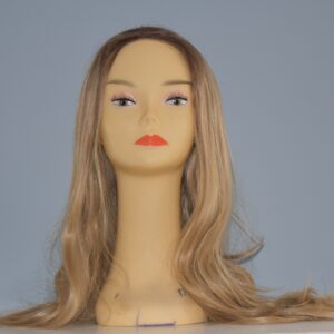 long blonde wig on mannequin head