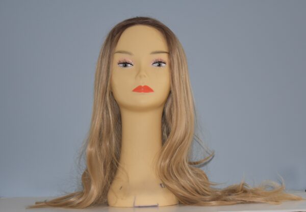 long blonde wig on mannequin head