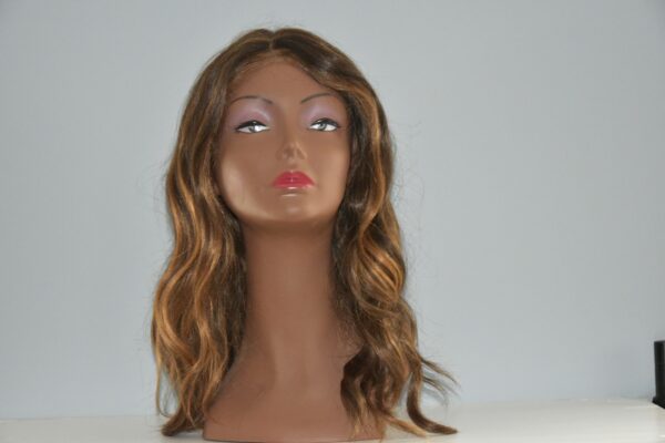 long brown hair on mannequin head