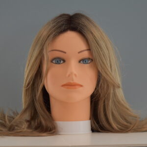 long blonde wig on mannequin head