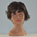 short black human hair wig on mannequin head