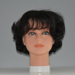 short black human hair wig on mannequin head
