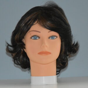 shirt black synthetic wig on mannequin head