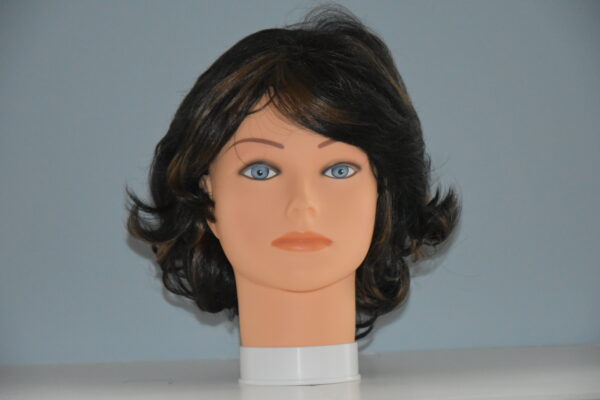 shirt black synthetic wig on mannequin head