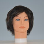 short black human hair wig on mannequin head