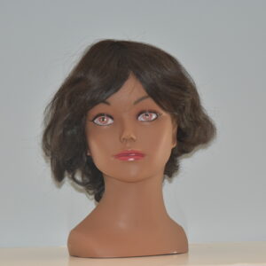 short black human hair wig on mannequin head