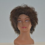 short black human hair wig on mannequin head