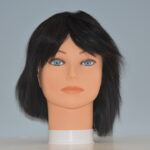 short black human hair wig on mannequin head