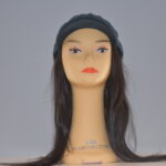 long black human hair chemo diva wig on mannequin head