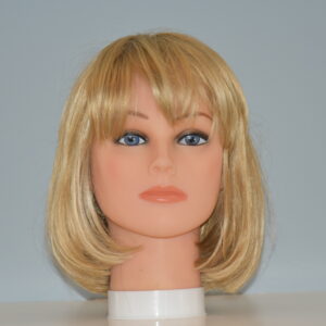 short blonde wig on mannequin head