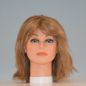 medium length blonde hair on mannequin head