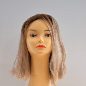 long blonde human hair wig on mannequin head
