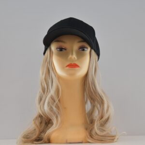 long blonde hair attached to hat